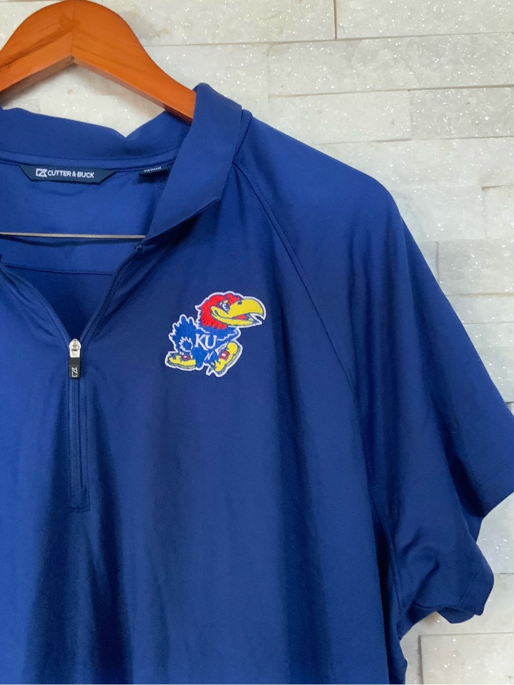 Cutter & Buck Women’s Kansas Jayhawks KU 1/4 Zip Polo, Size 3X, Royal Blue
